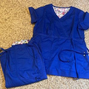 NWOT Koi royal blue scrub set